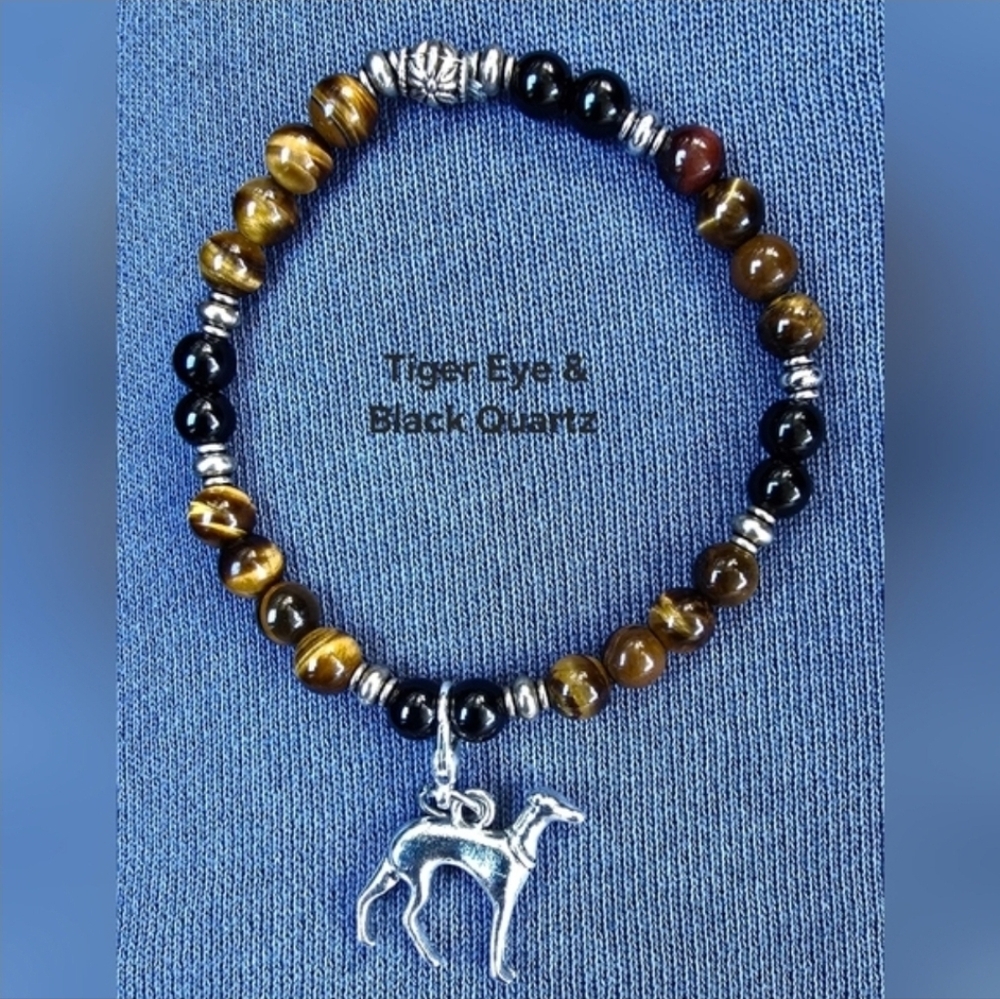 Semi-Precious Stone Unisex Greyhound Bracelets & Rainbow Bridge Memorial Brac.